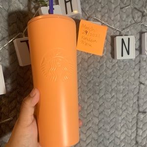 Peach Starbucks tumbler